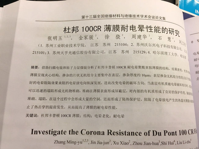 沃尔兴参加第十三届全国绝缘材料与绝缘技术学术会议！